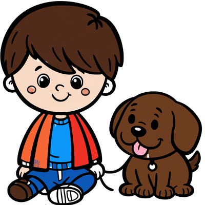 boy with a dog