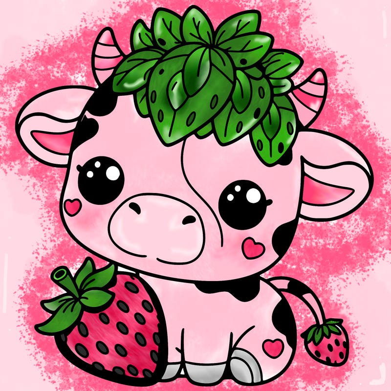 cute strawberry cow