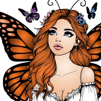 butterfly fairy realistic girl