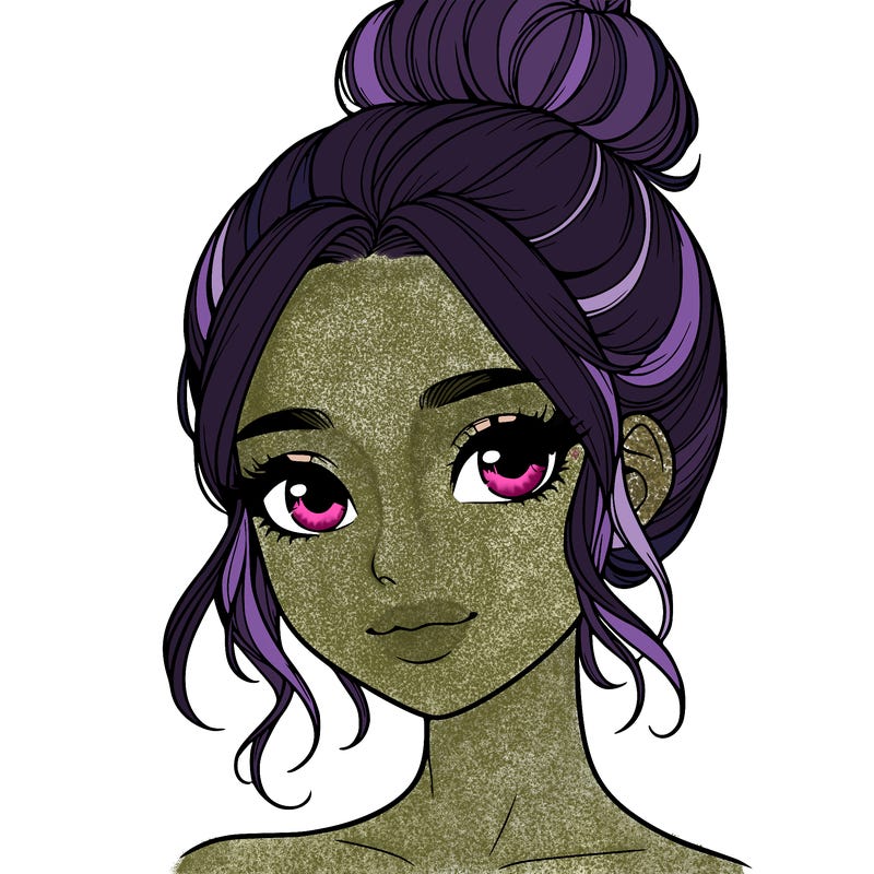 realistic pretty girl with hair in bun