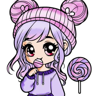 cute girl with lollipop teen