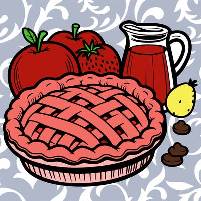 a pie of food
