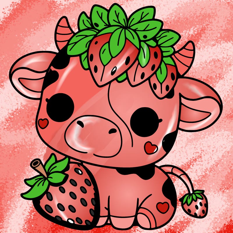 cute strawberry cow