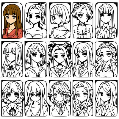 girls that look diffrent anime