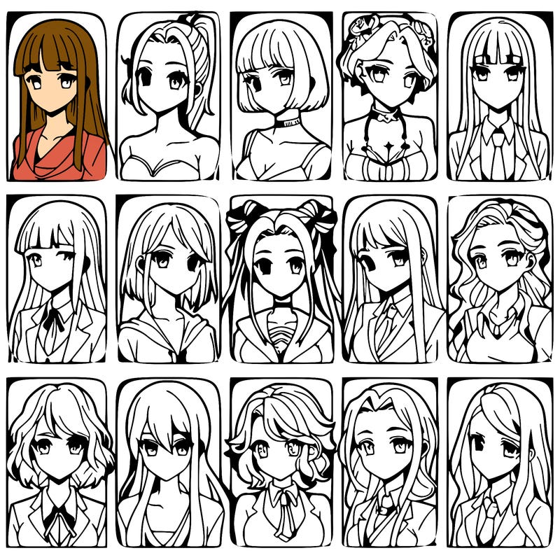 girls that look diffrent anime
