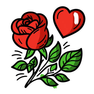 rose and heart
