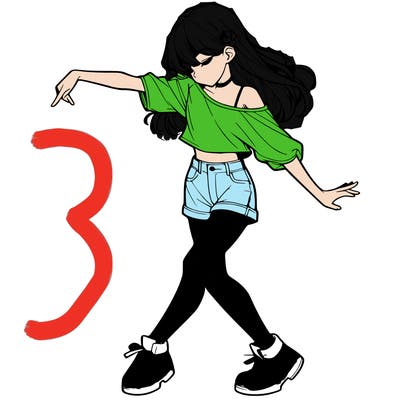 realistic girl danceing