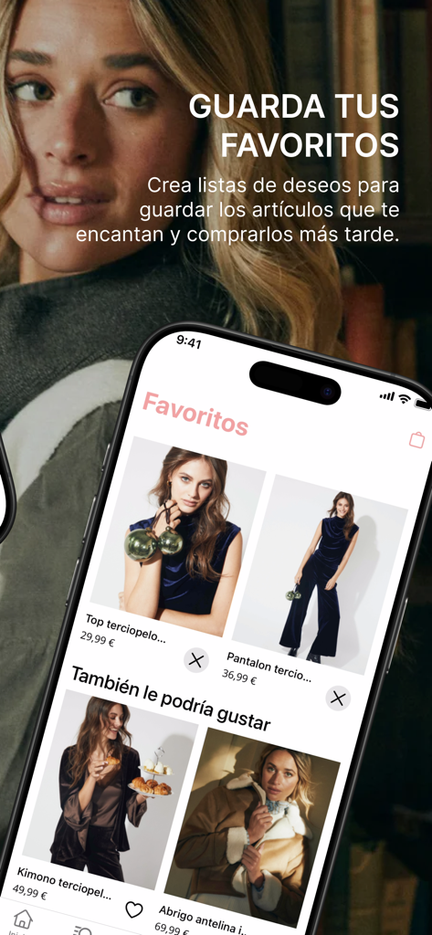 Algo bonito - Algo bonito app interface showing saved fashion favorites and product recommendations
