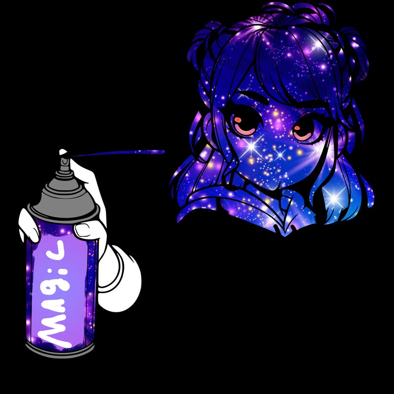 realistic girl is spray painting