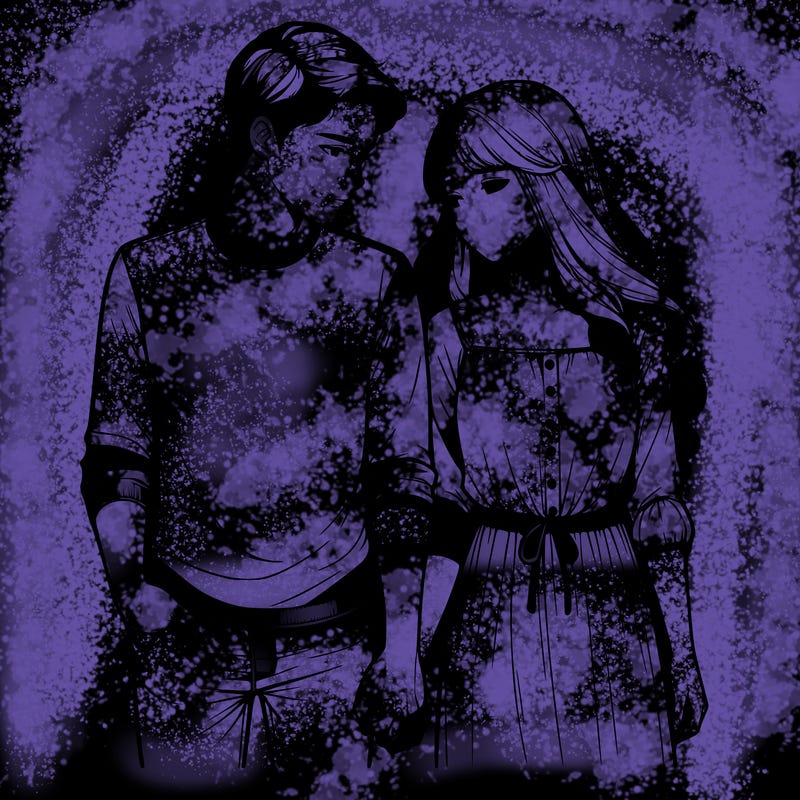 man and woman holding hands realistic