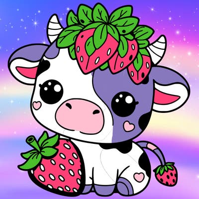 cute strawberry cow
