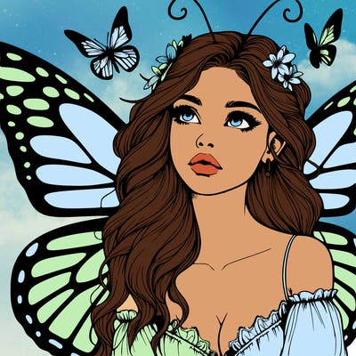 butterfly fairy realistic girl