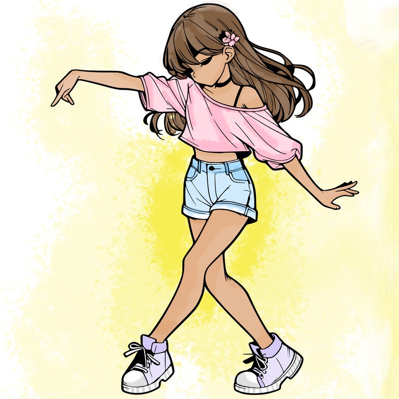realistic girl danceing