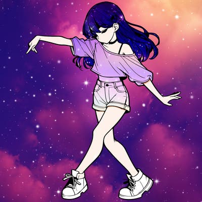 realistic girl danceing