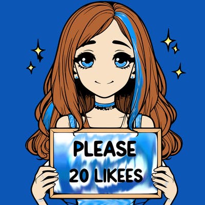 realistic girl holding a sign that says please 20 likes