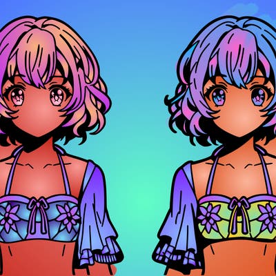 anime girl in swimsuit