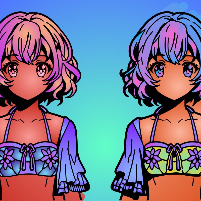 anime girl in swimsuit