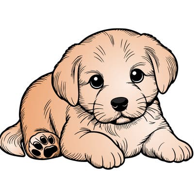 a cute realistic puppy