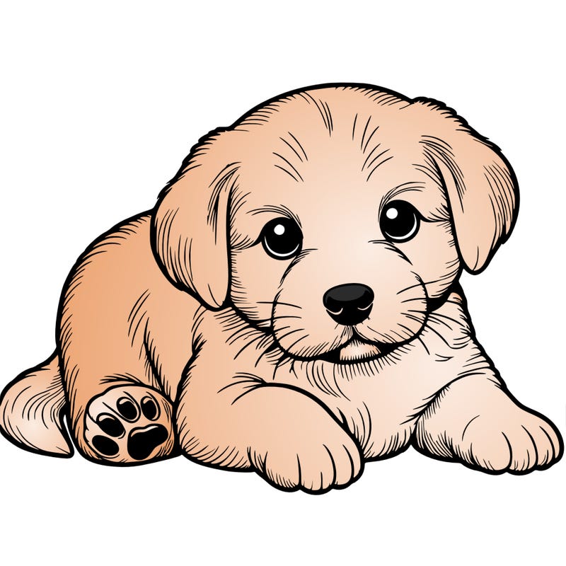 a cute realistic puppy