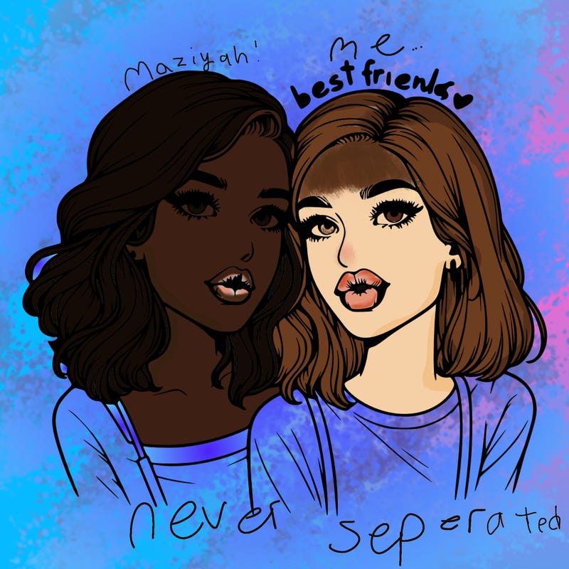 realistic girl best friends with lips