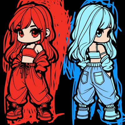 girl in crop top and baggy pants