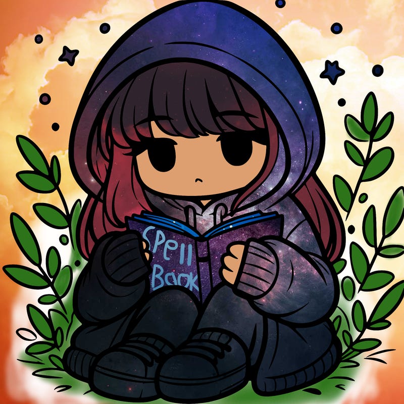 girl in oversized hoodie reading a book