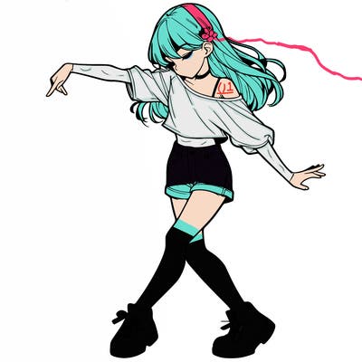 realistic girl danceing