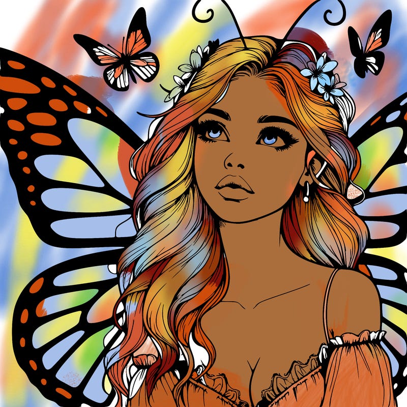 butterfly fairy realistic girl