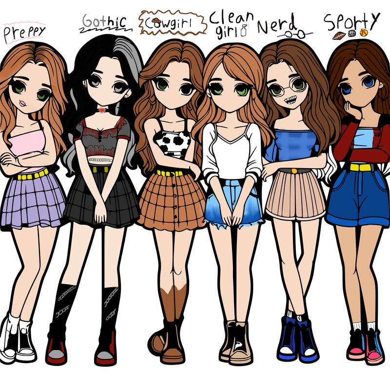 a group of girls realistic