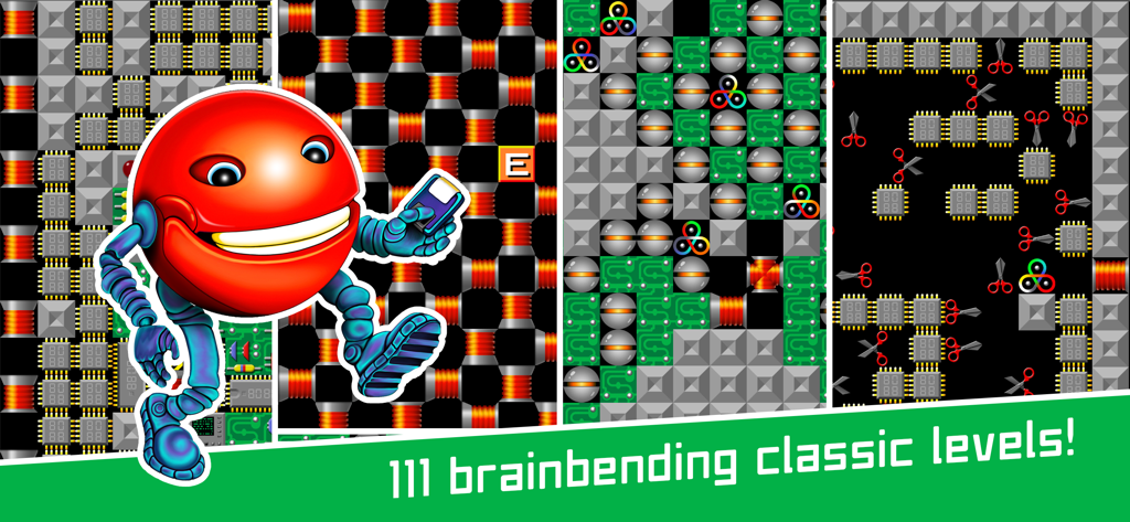 Supaplex - Screenshots of Supaplex classic action puzzle game featuring Murphy and brainbending levels