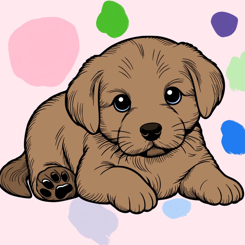 a cute realistic puppy