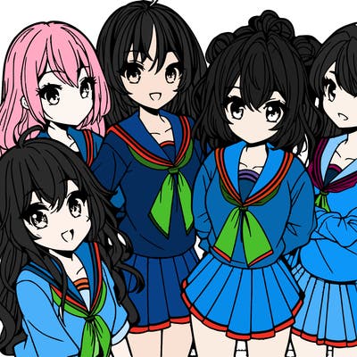 group of girls manga
