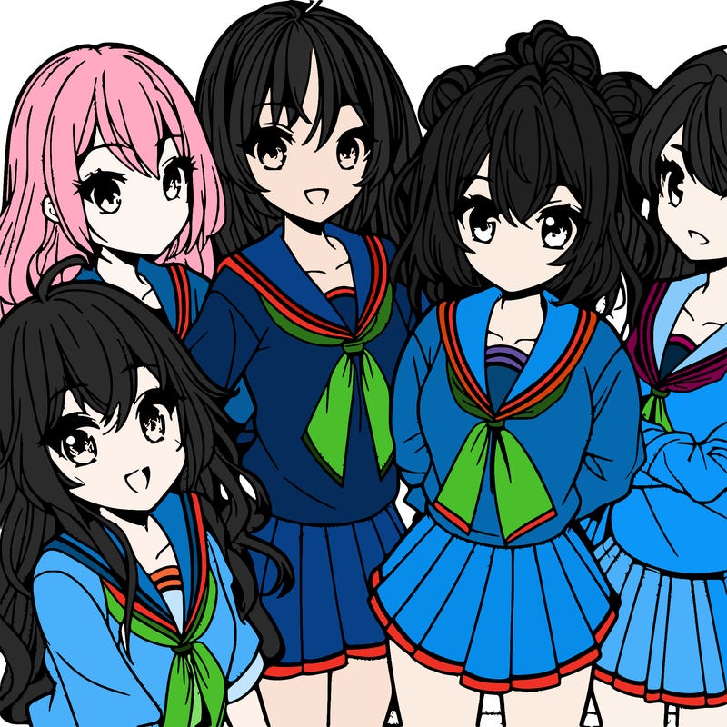 group of girls manga