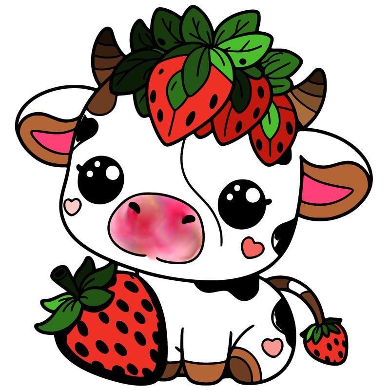 cute strawberry cow