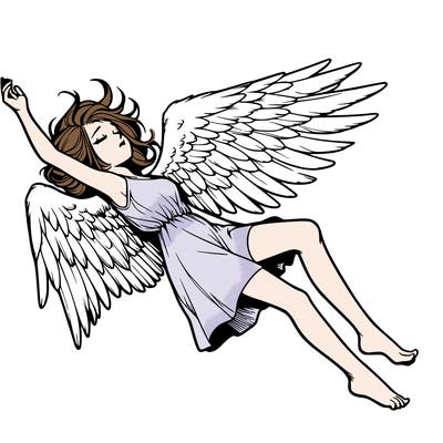 a falling angel realistic