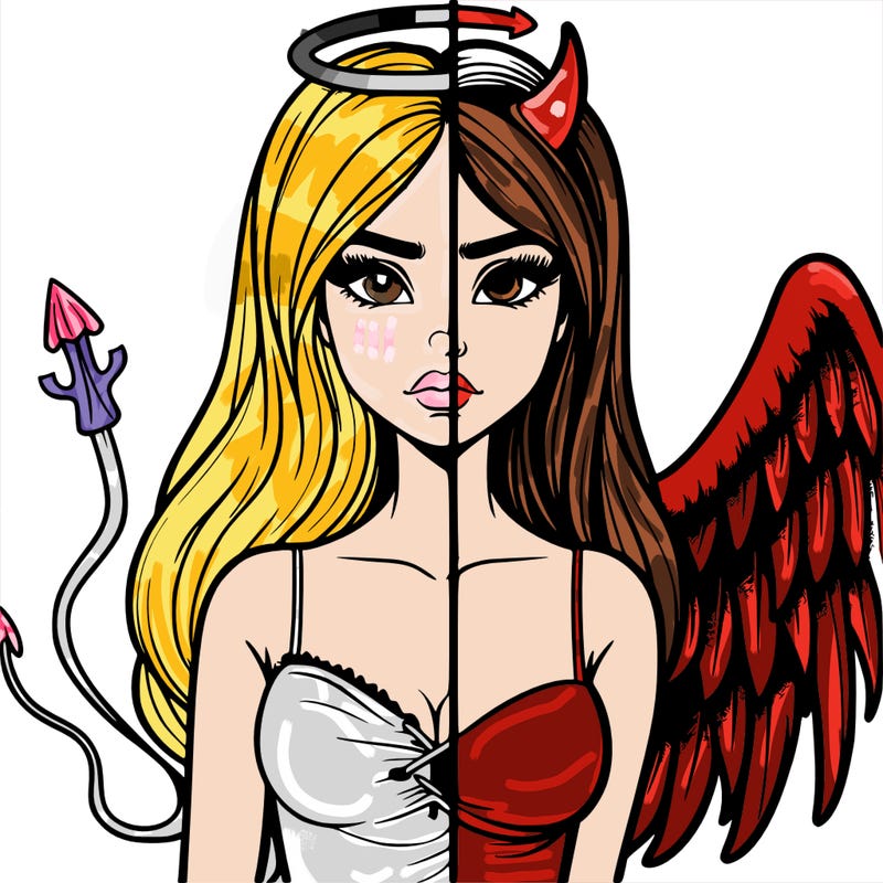 devil vs angel realistic girl