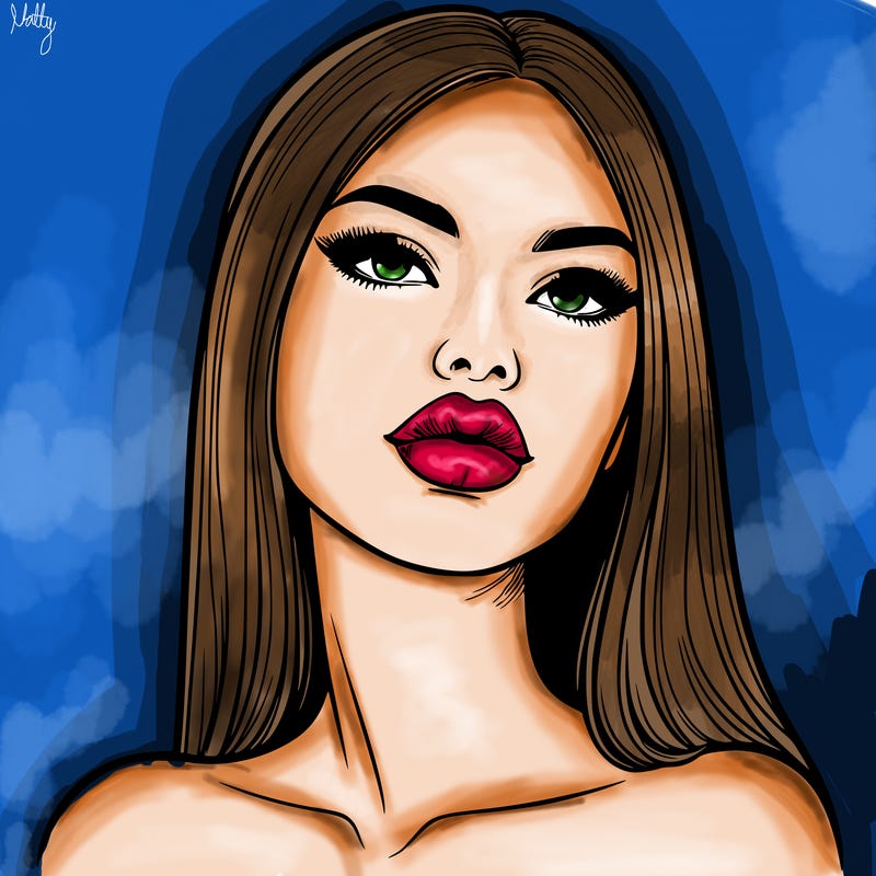 realistic woman with full lips