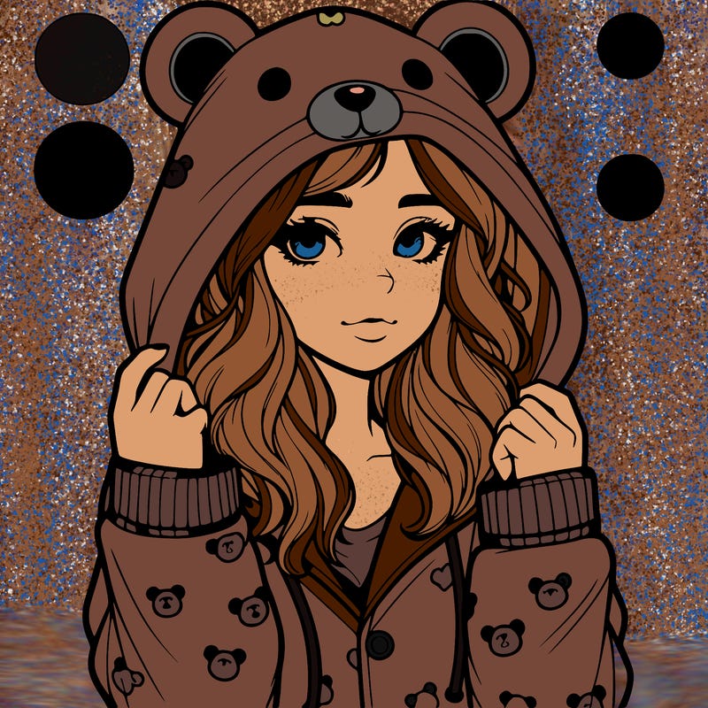 realistic girl in a animal pjs hoodie
