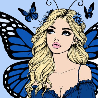 butterfly fairy realistic girl