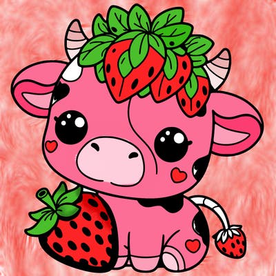 cute strawberry cow