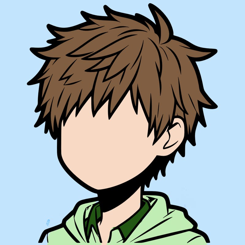 a boy faceless anime