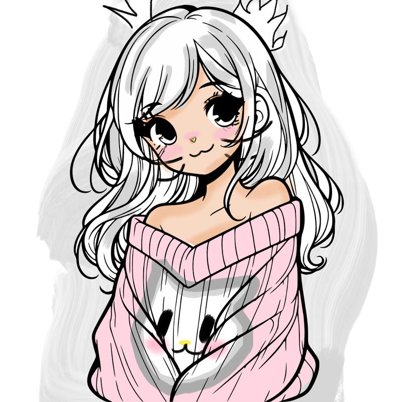 shy pretty girl wearing a sweater that is falling off one shoulder portrait