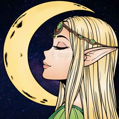 a realistic moon elf