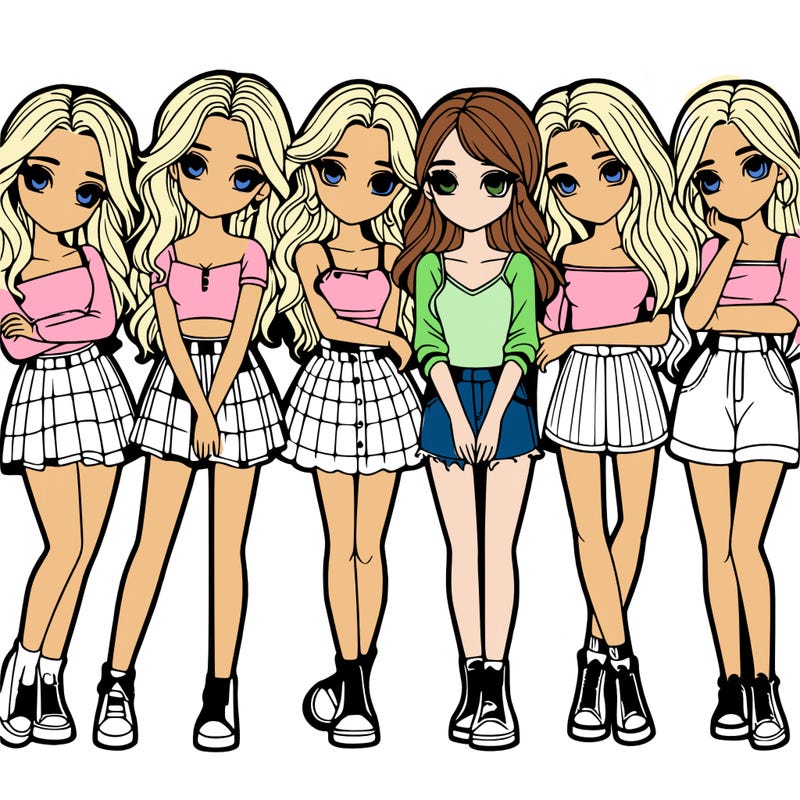a group of girls realistic