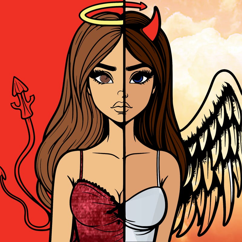 devil vs angel realistic girl