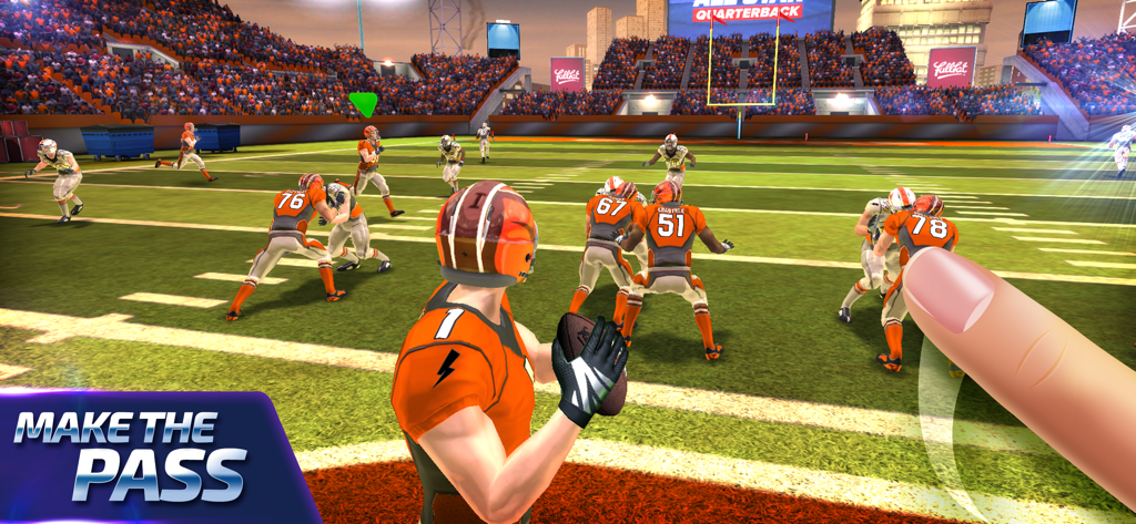 Un quarterback che si prepara a effettuare un passaggio in uno stadio di football in All Star Quarterback 25