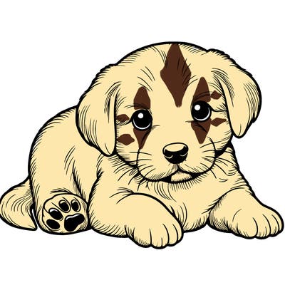 a cute realistic puppy