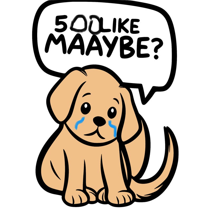 a puppy that says 5 like maybe