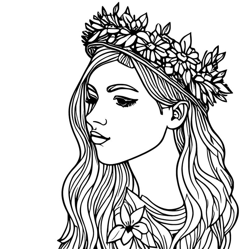 girl with flowers crown