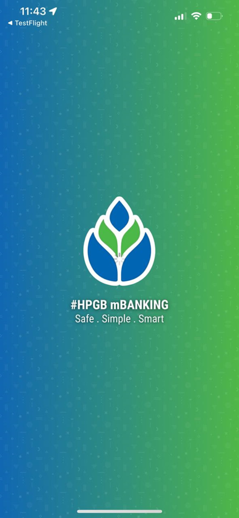 HPGB mBanking - HPGB mBanking app splash screen with logo and slogan Safe Simple Smart
